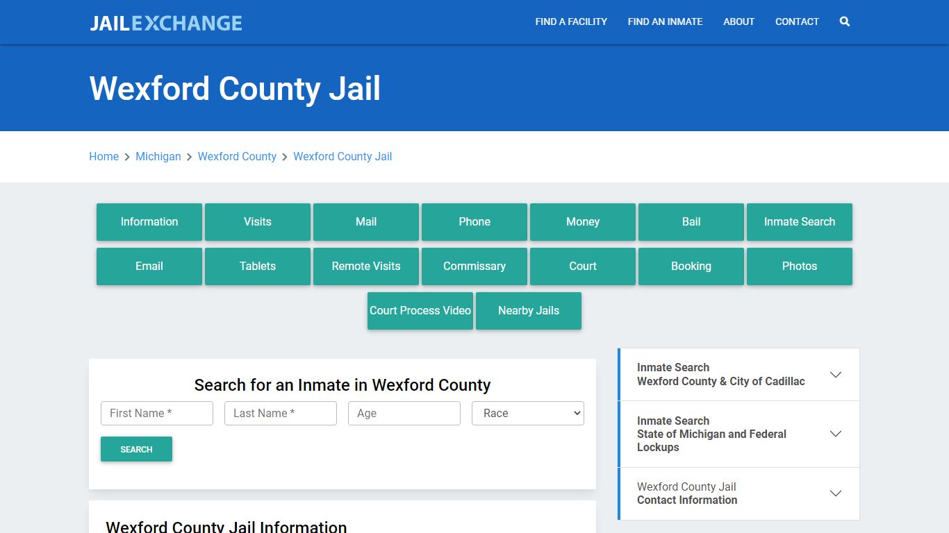 Wexford County Jail Roster Lookup, MI, Inmate Search