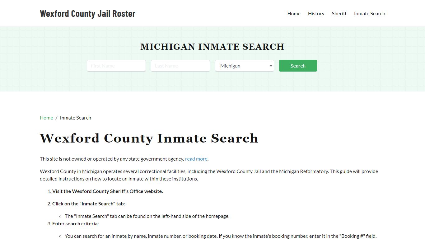 Wexford County, MI Detainee Lookup